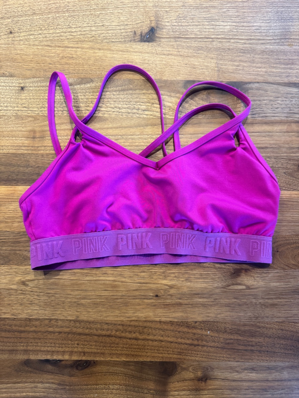 PINK Victoria's Secret Bright Magenta Double-Strap Sports Bralette